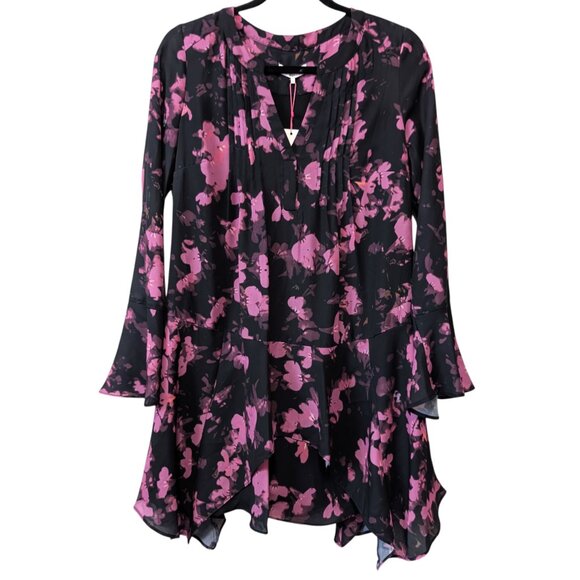 Parker Womens New Flaw Size XS Floral Petal Bloom Flutter Ruffles Shift Dress - Picture 1 of 10